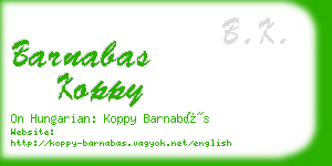 barnabas koppy business card